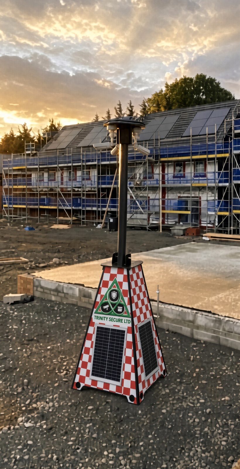 Trinity Secure fire detection tower on a timber-frame site